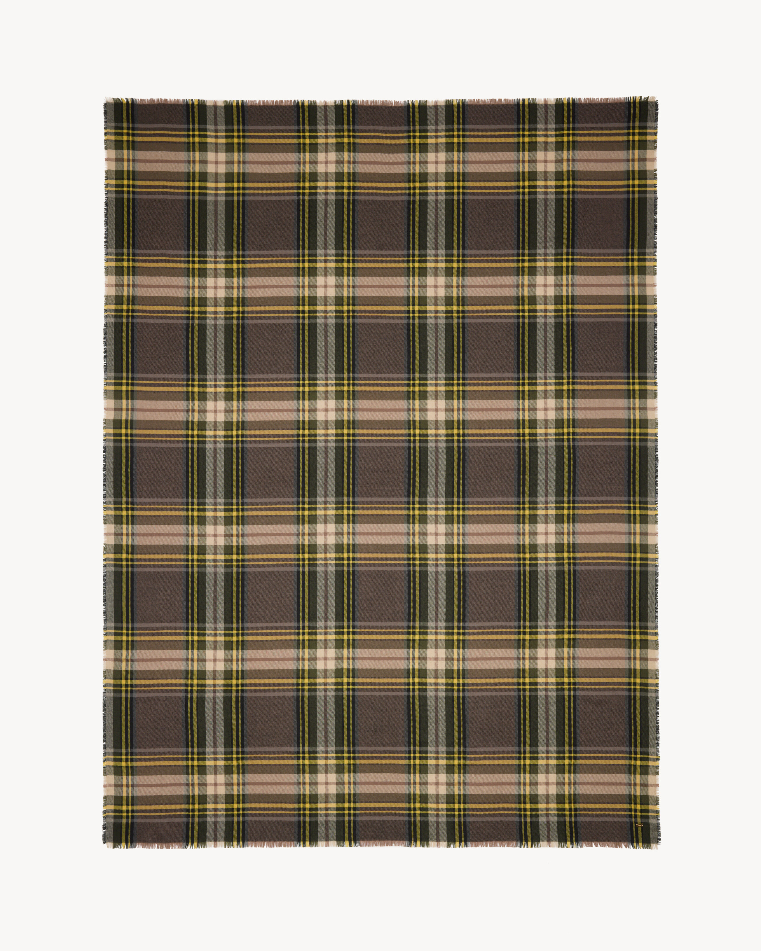 ÉCHARPE TARTAN EN LAINE ET SOIE