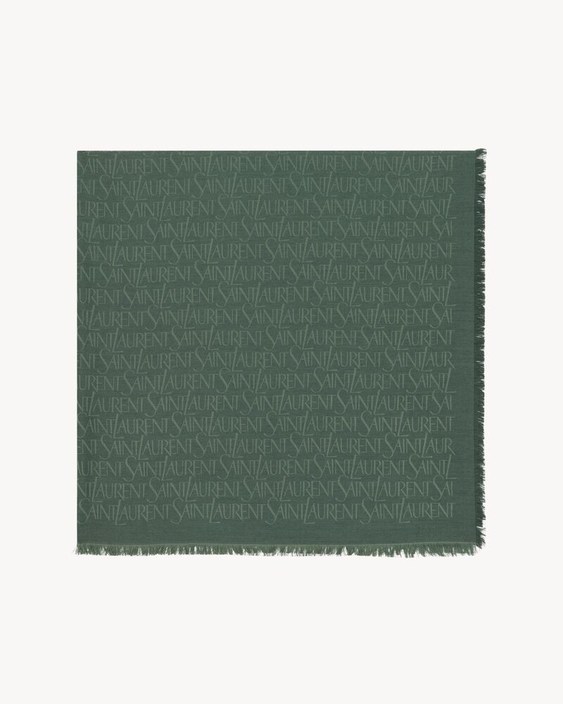 Saint Laurent Large Square Scarf In Silk And Wool Jacquard Saint Laurent 5546