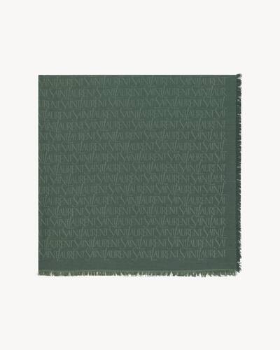 saint laurent large square scarf in silk and wool jacquard