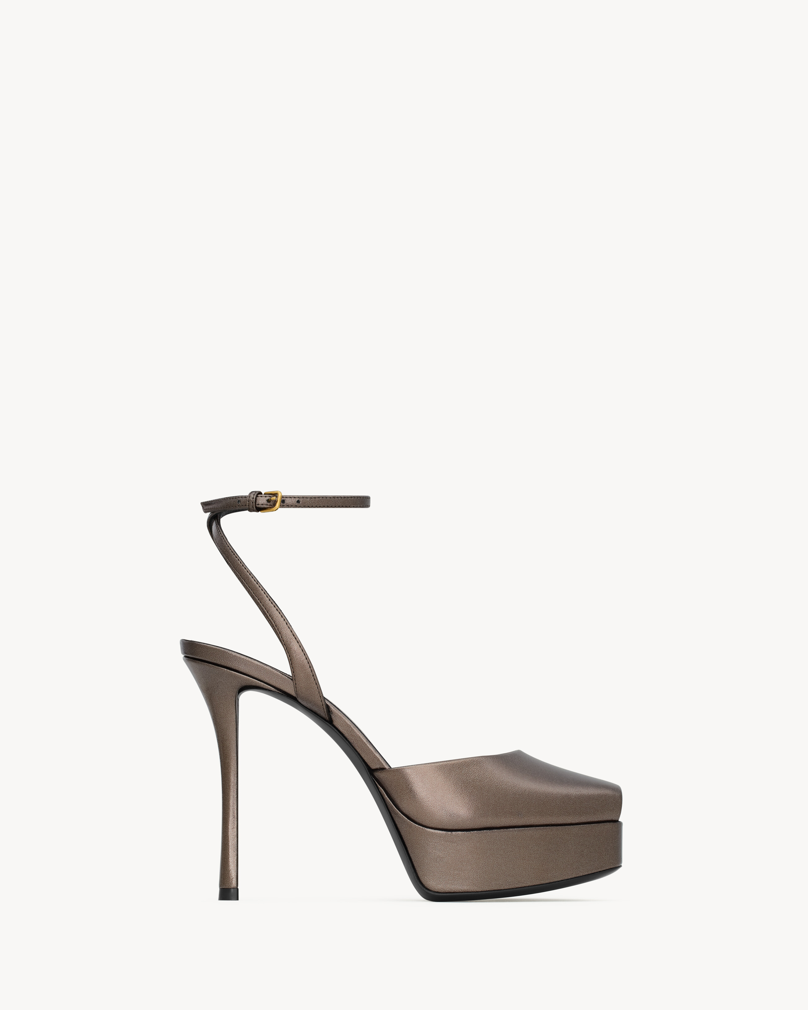 LA SCANDALE platform sandals in metallic leather