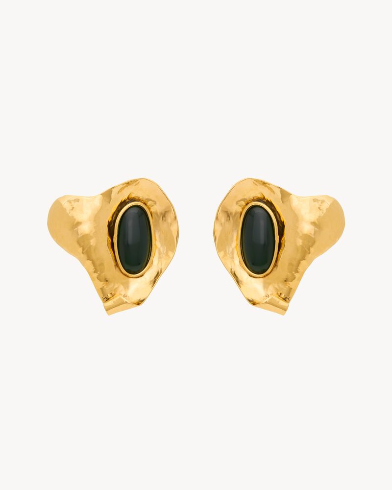 Blütenblatt-Ohrringe aus Harz und Metall