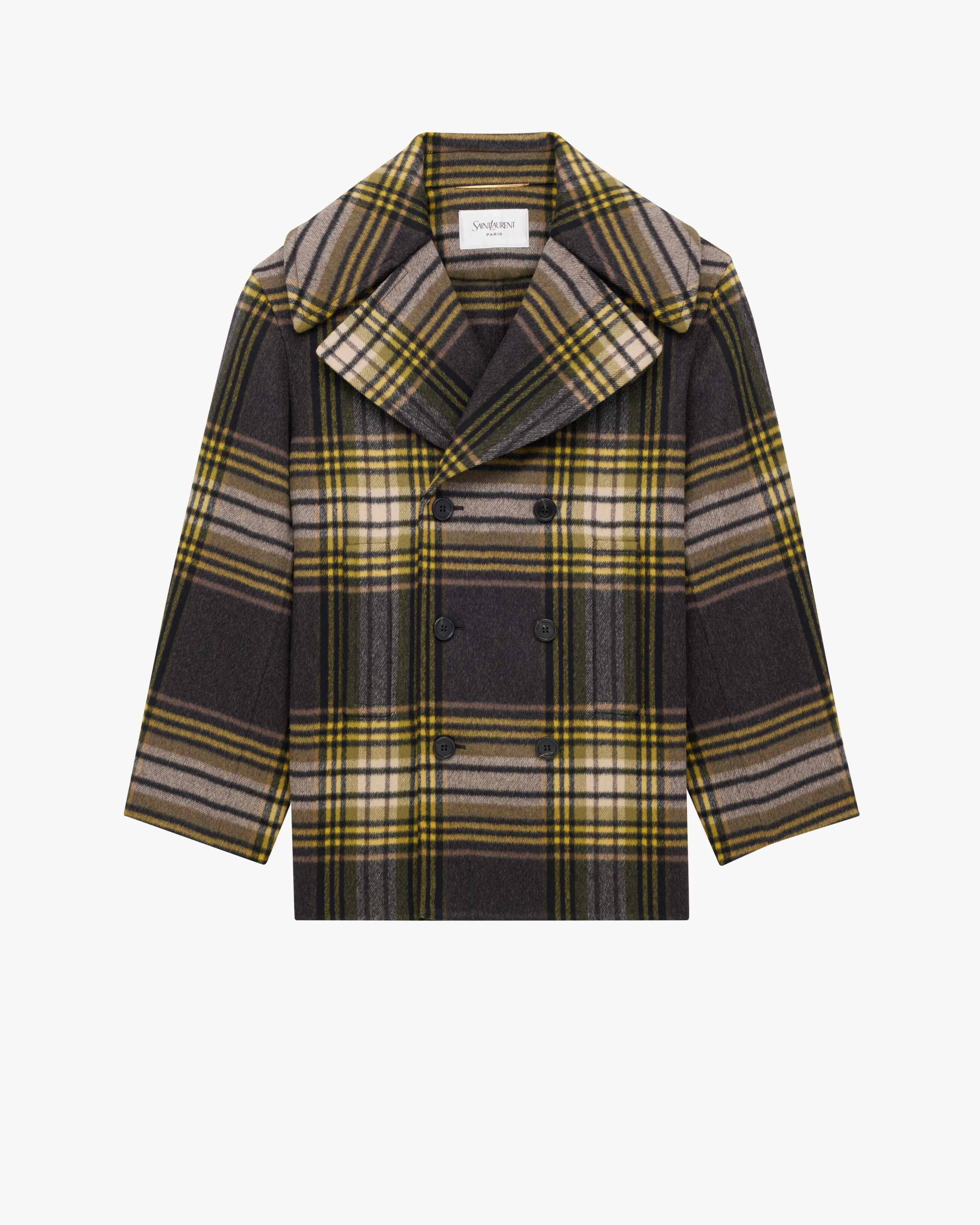 peacoat in wool tartan