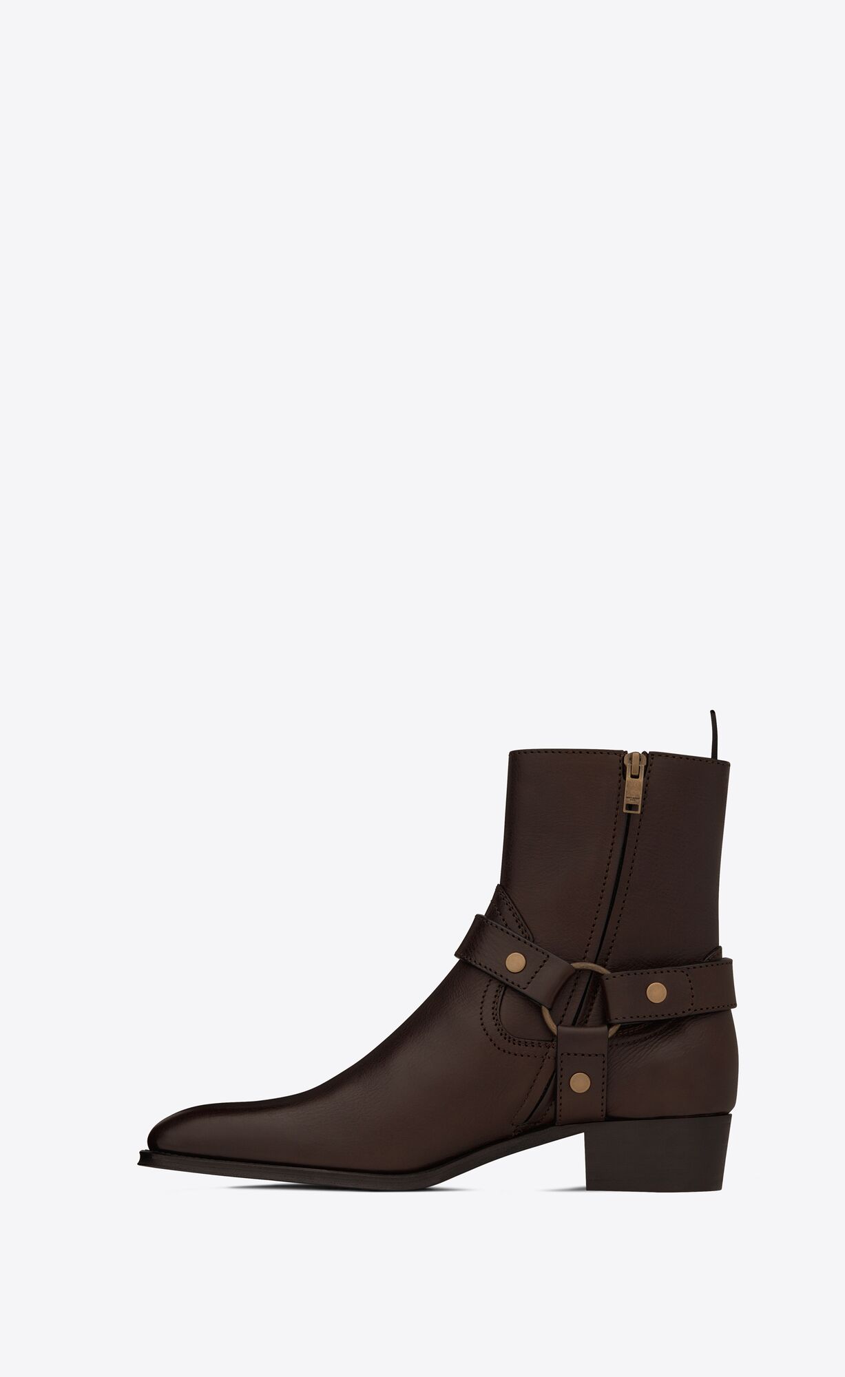WYATT harness boots in smooth leather | Saint Laurent | YSL.com