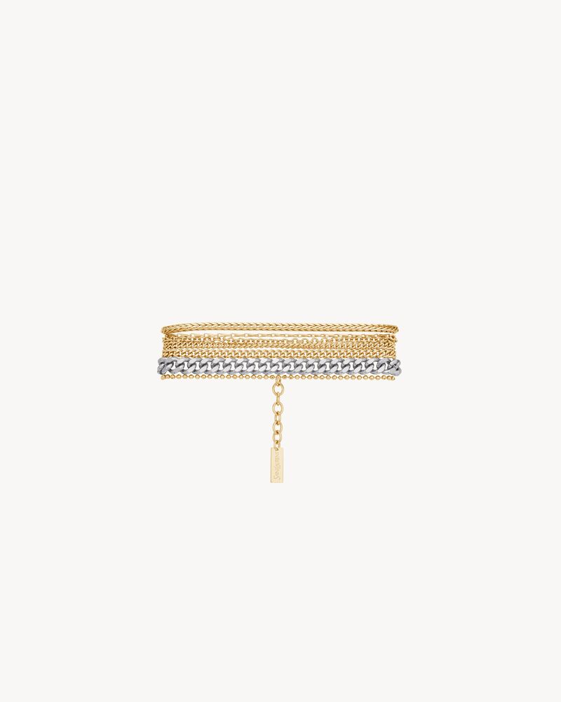 multi-chain bracelet in 18K yellow gold and 18K grey gold