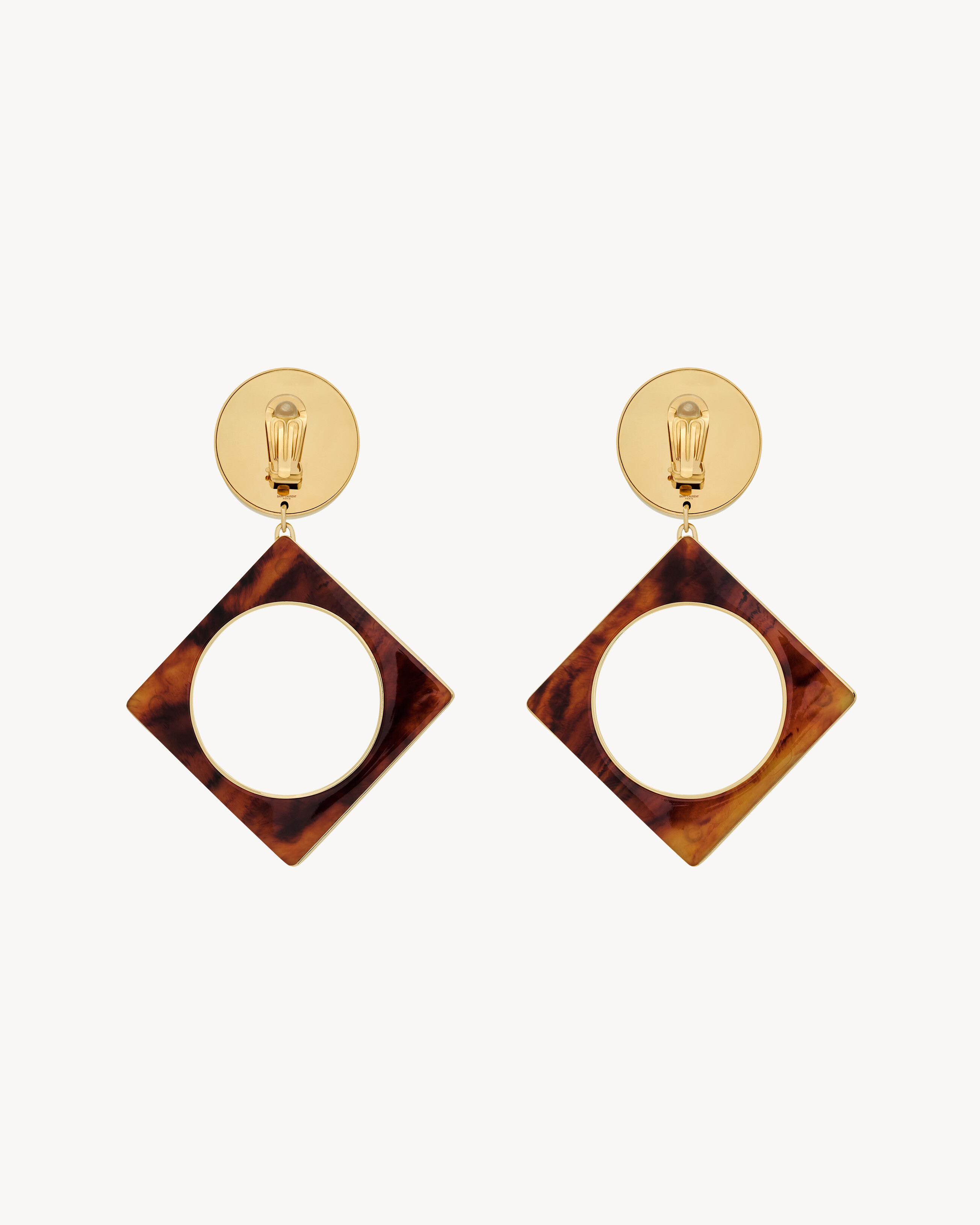 geometric earrings in resin and metal