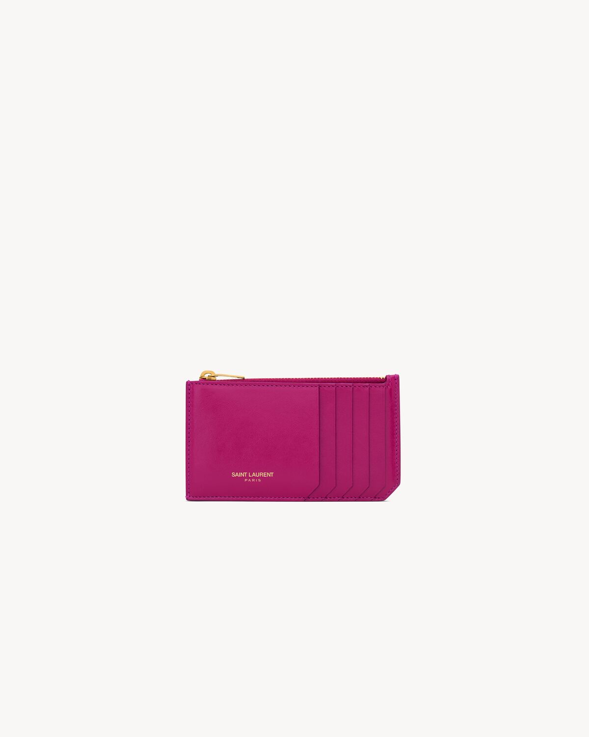 saint laurent paris fragments porte-cartes en cuir brillant