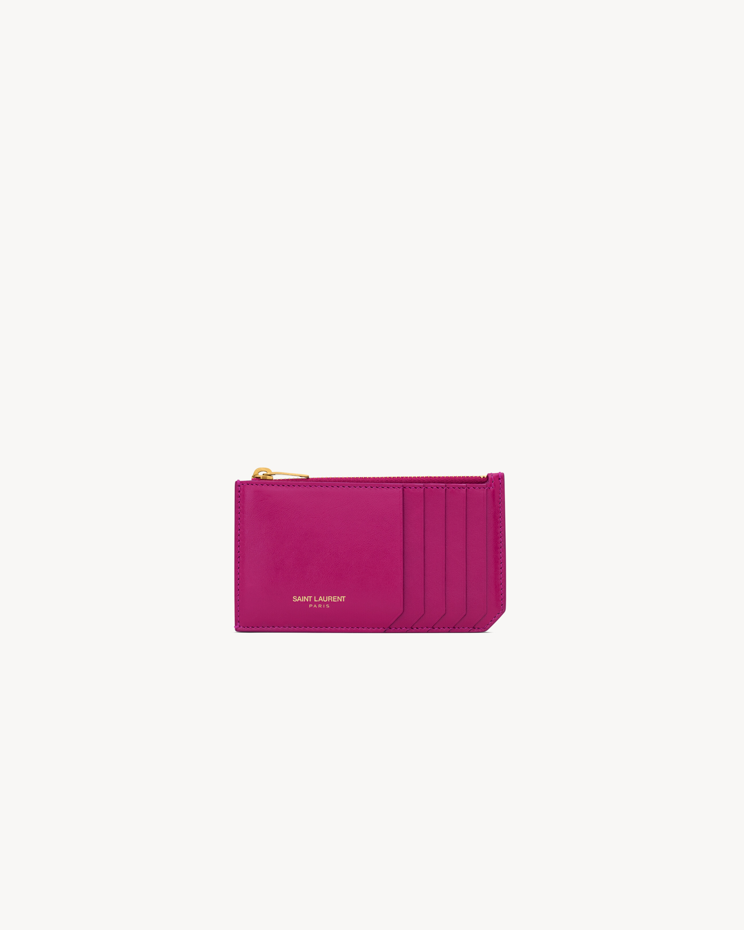 Porta carte SAINT LAURENT PARIS FRAGMENTS in pelle liscia