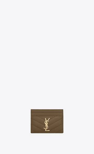 cassandre saint laurent matelassé card case in grain de poudre embossed leather