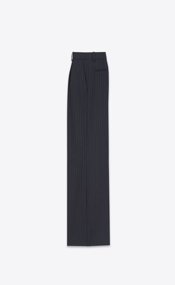 flared pants in striped wool