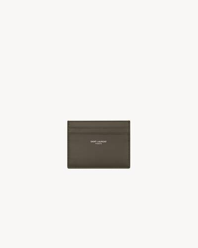 SAINT LAURENT PARIS card case in smooth leather in Blue | Saint