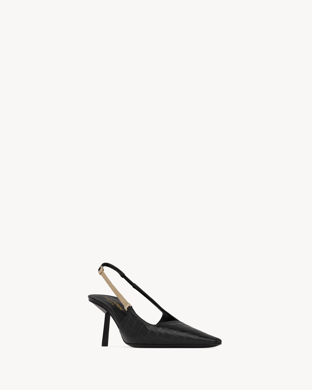 BLAKE Slingback-Pumps aus Leder mit Krokoprägung