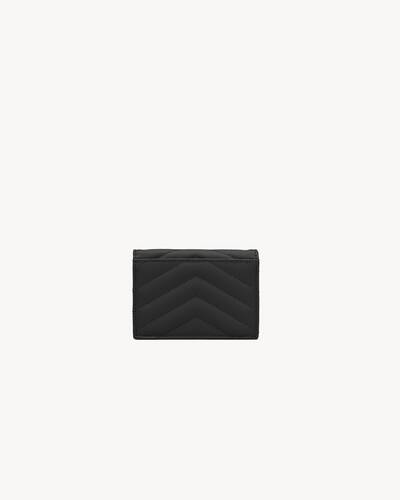 Monogram Leather Card Holder in Beige - Saint Laurent