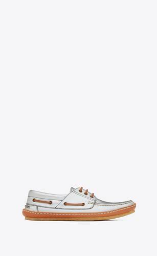 ashe boat shoes in metallized leather