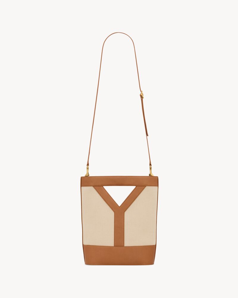 Y small bucket in canvas and leather