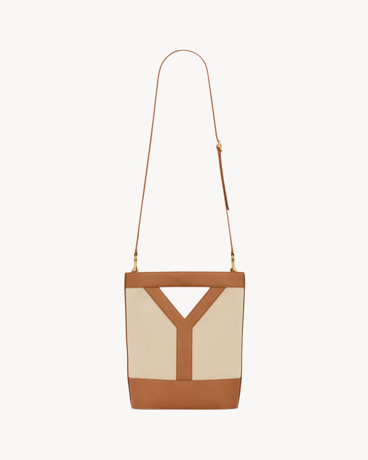 y small bucket in canvas and leather