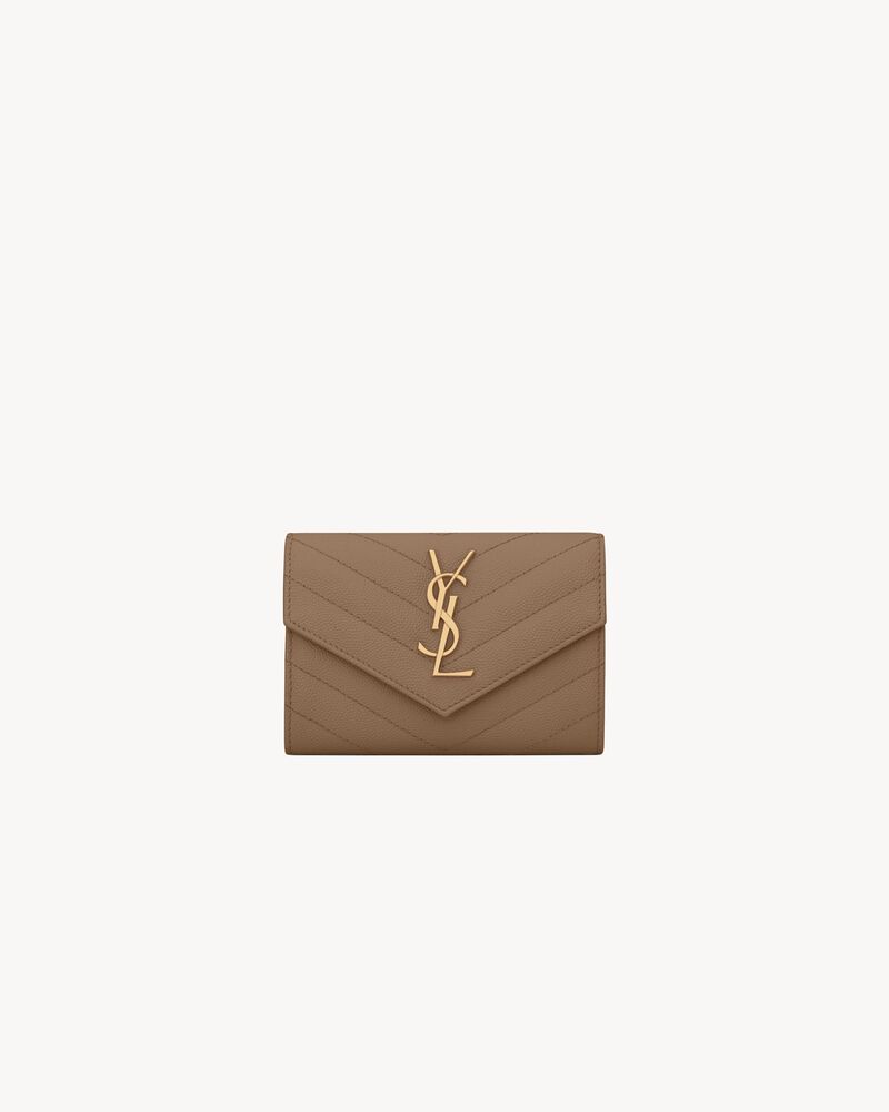 cassandre matelassé small envelope wallet in grain de poudre embossed  leather