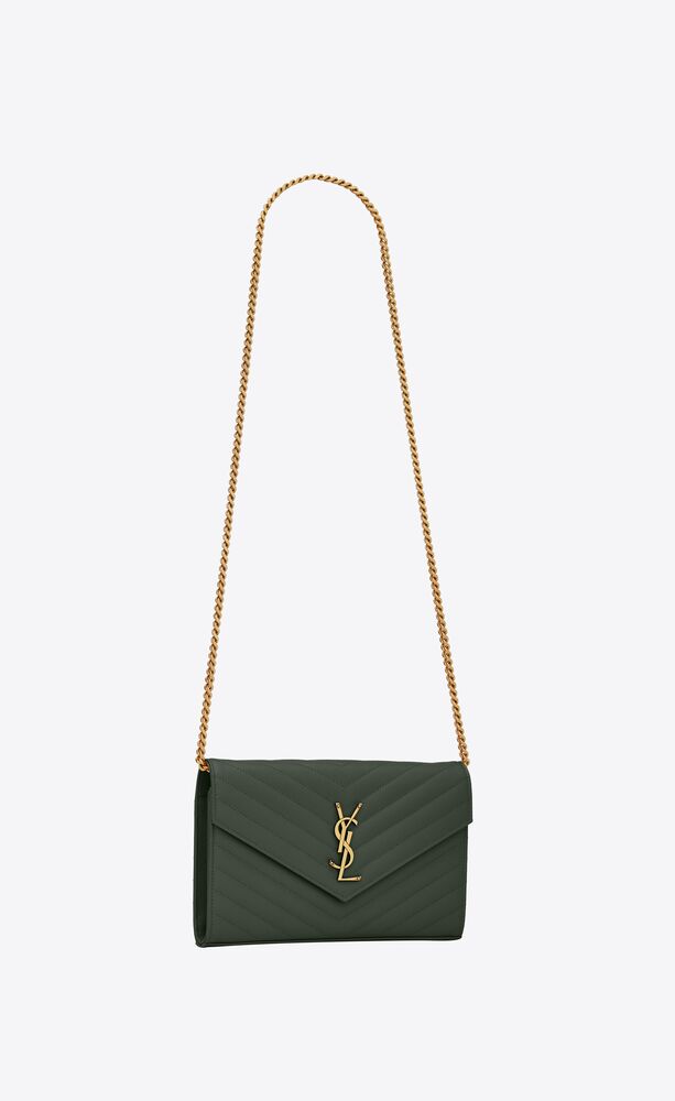 Yves Saint Laurent, Bags, Saint Laurent Ysl Monogramme Grain De Poudre  Bill Pouch Wallet