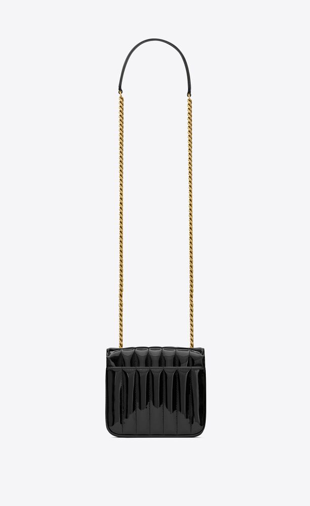 Yves Saint Laurent Vicky Mini Black Patent Leather Camera Bag NWOT