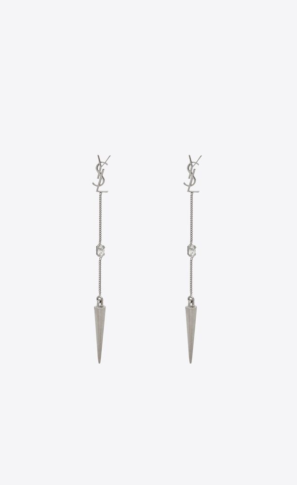 cassandre rhinestone spike earrings in metal