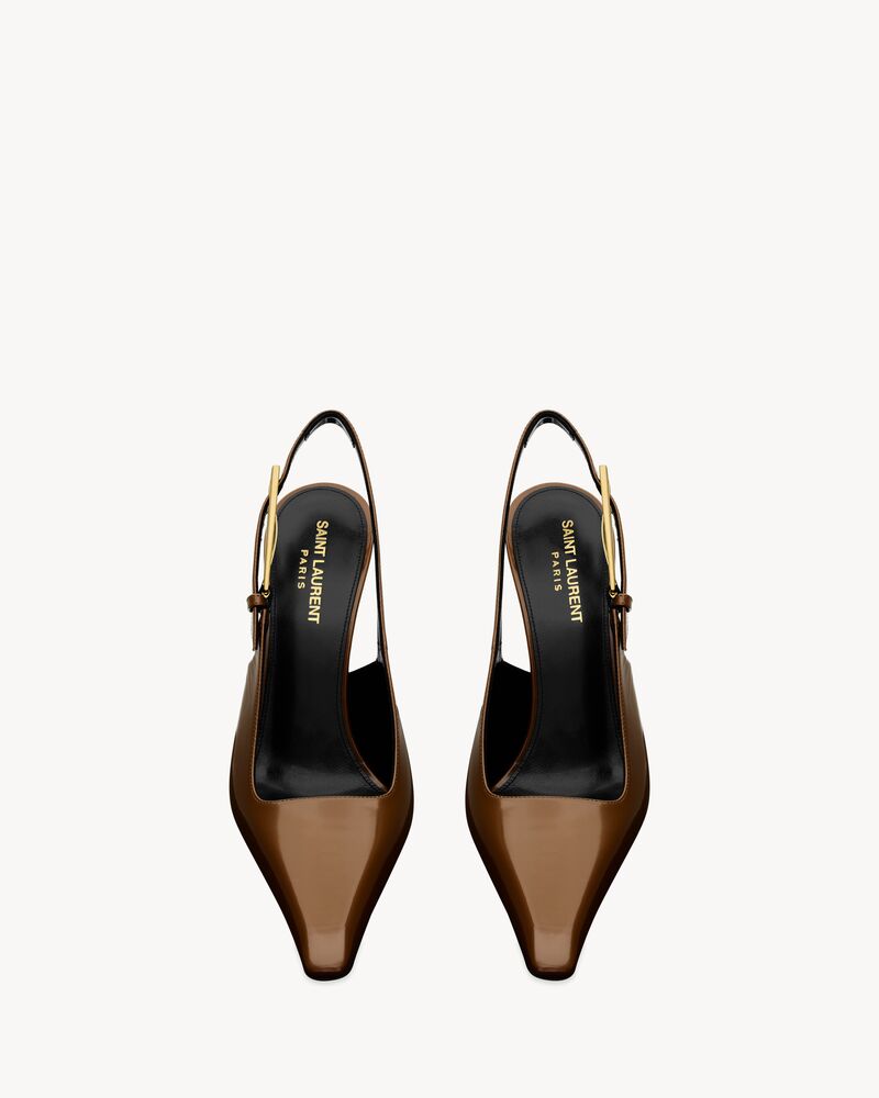 LEE Slingback-Pumps aus glasiertem Leder