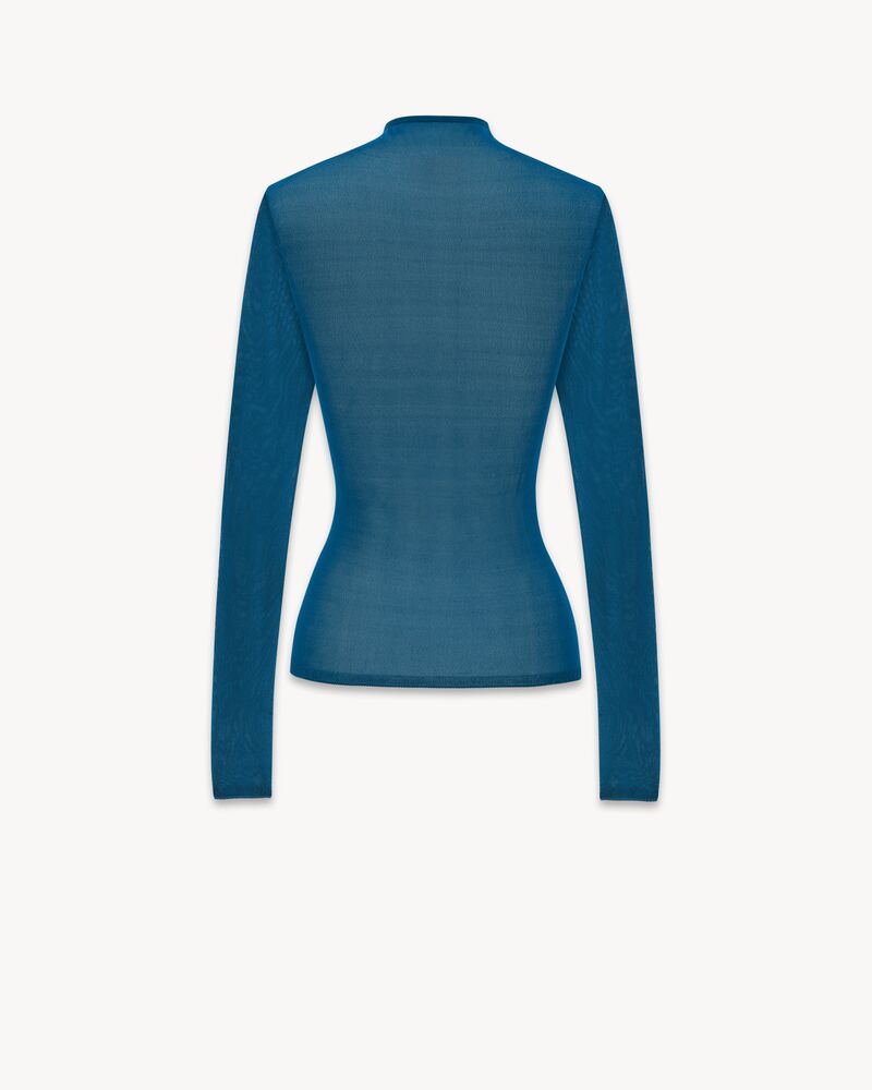 high neck top in silk