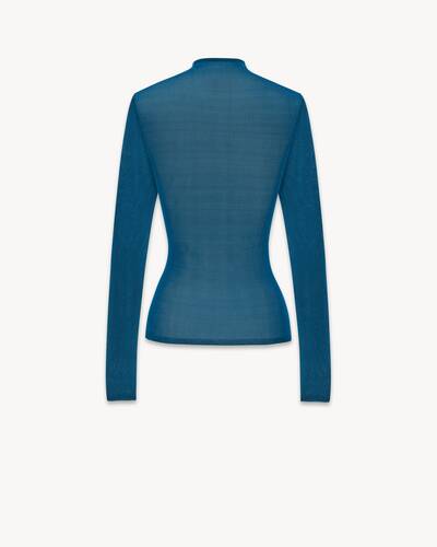 high neck top in silk