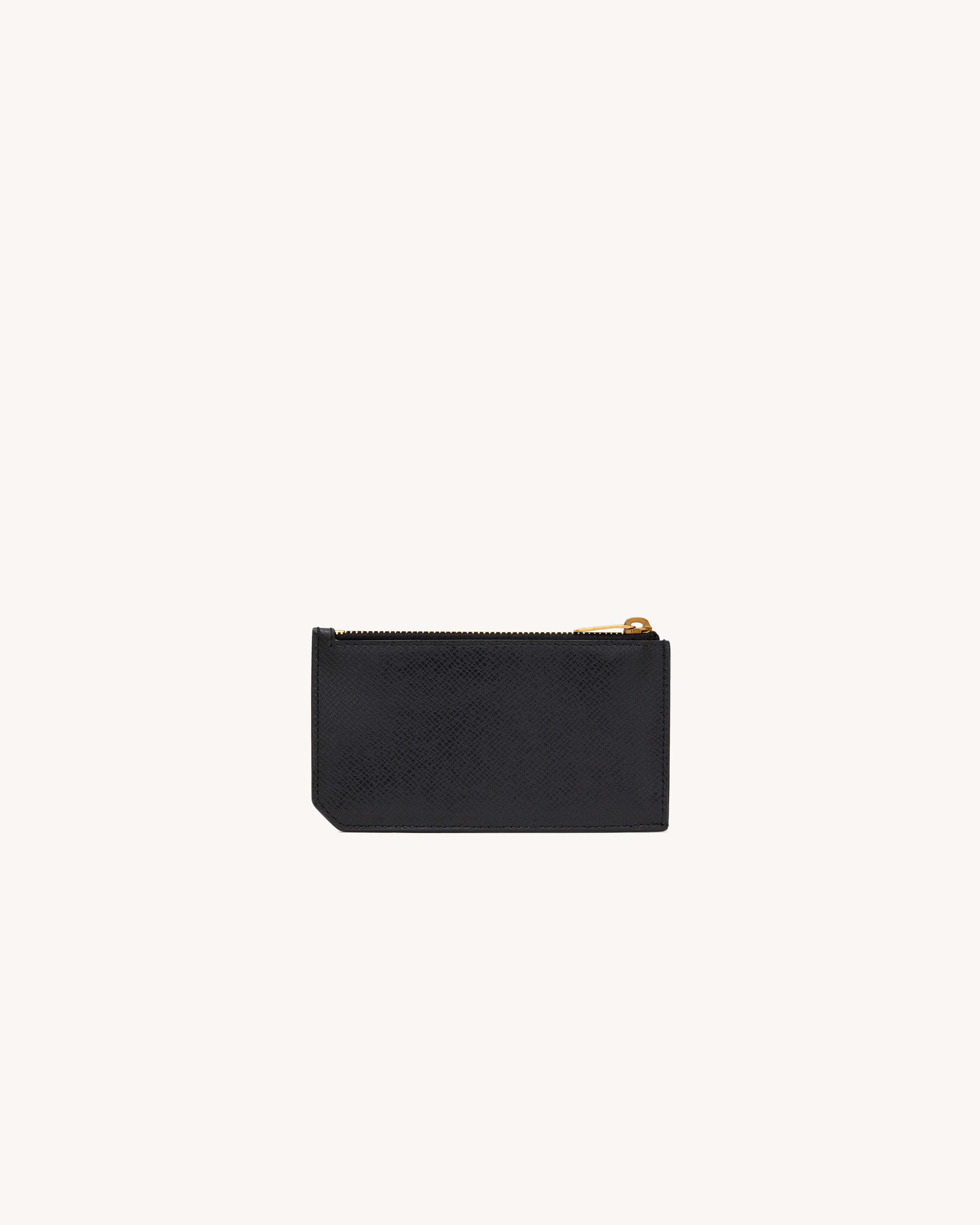 Saint Laurent Paris FRAGMENTS zip card case in coated bark leather