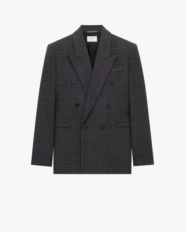お*わ様 【美品】イヴサンローラン カサンドラ ロゴボタン ダブル ジャケット Saint Laurent ストライプ ダブルジャケット 通販 - FARFETCH