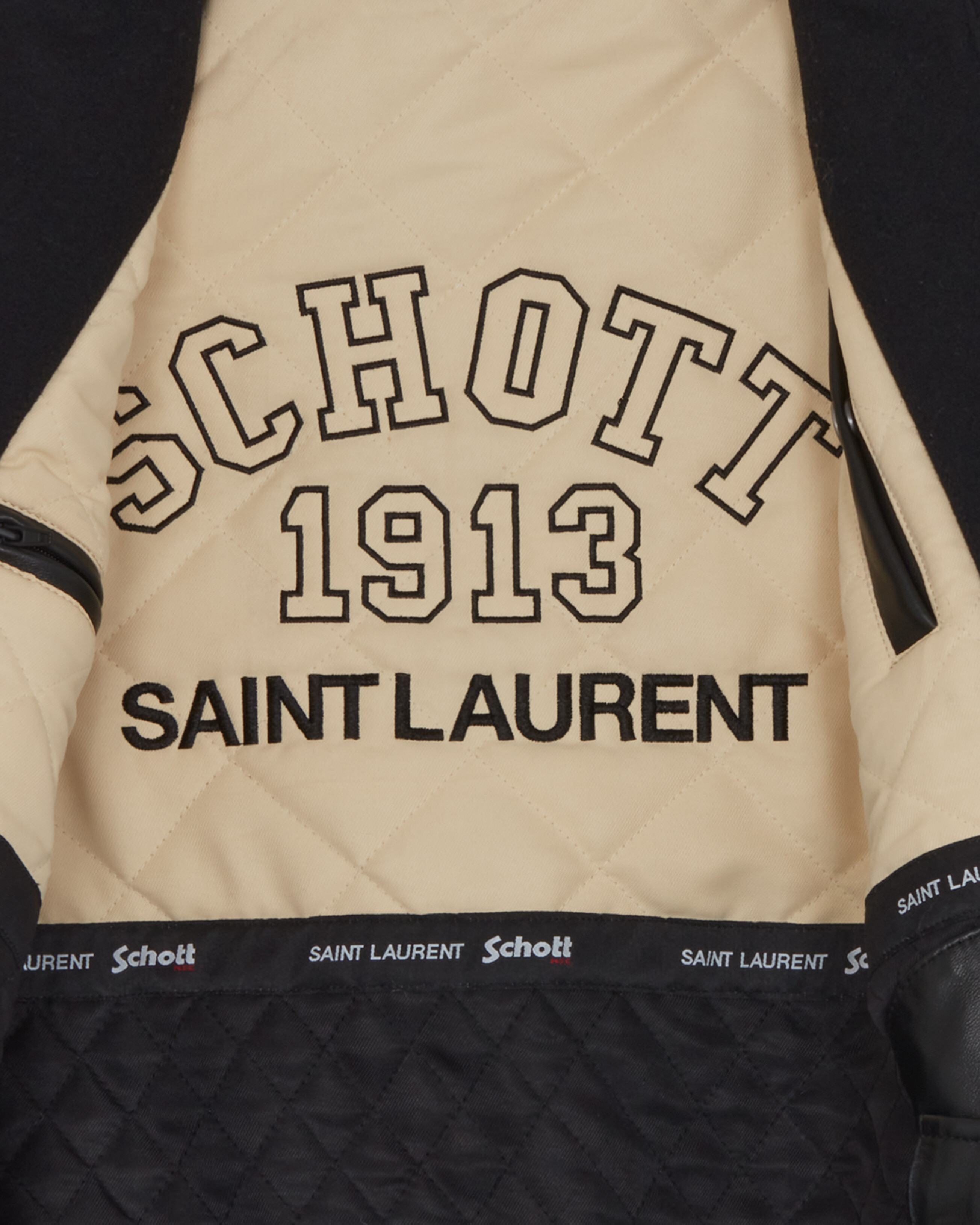 SCHOTT VARSITY JACKET IN WOOL AND LAMBSKIN