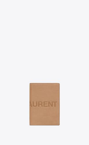 saint laurent passport case in vegetable-tanned leather