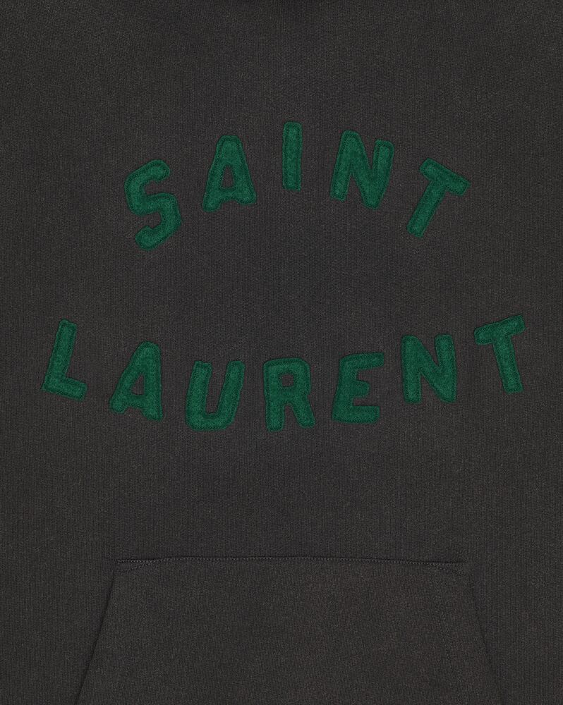 Hoodie à patch logo Dentelle Saint Laurent en coloris Blanc Femme Articles de sport et dentraînement Articles de sport et dentraînement Saint Laurent 