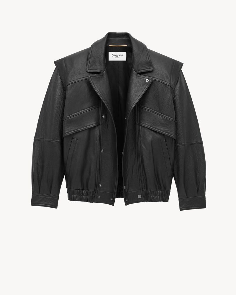 Bomber de piel de cordero con burbujas
