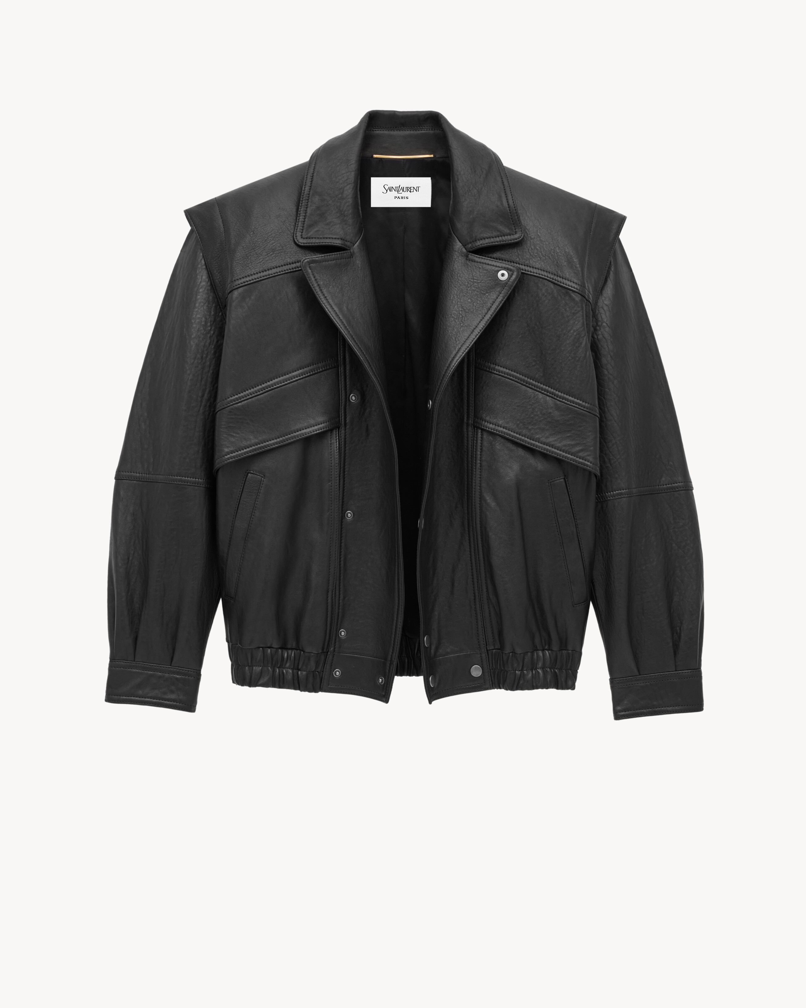 bomber jacket in bubbled lambskin