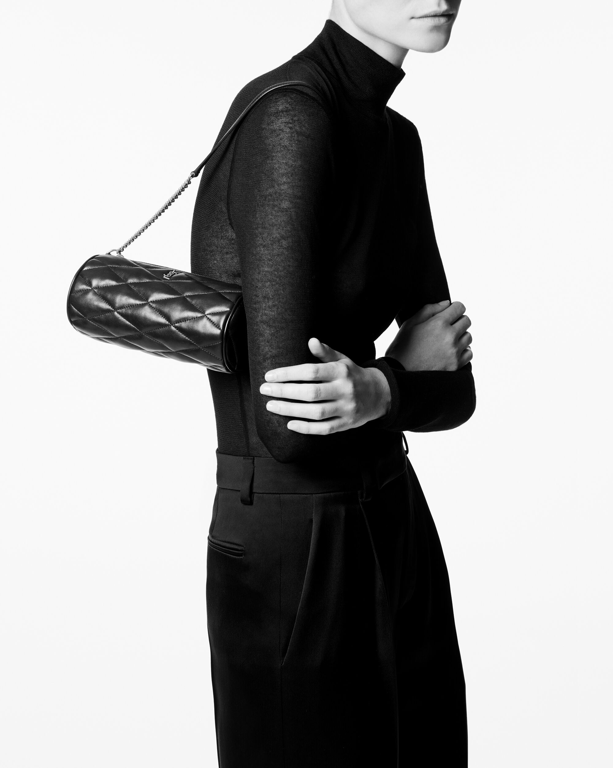 SADE MINI TUBE BAG IN QUILTED LAMBSKIN