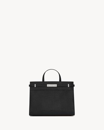bolso shopper manhattan small de piel repujada de cocodrilo brillante