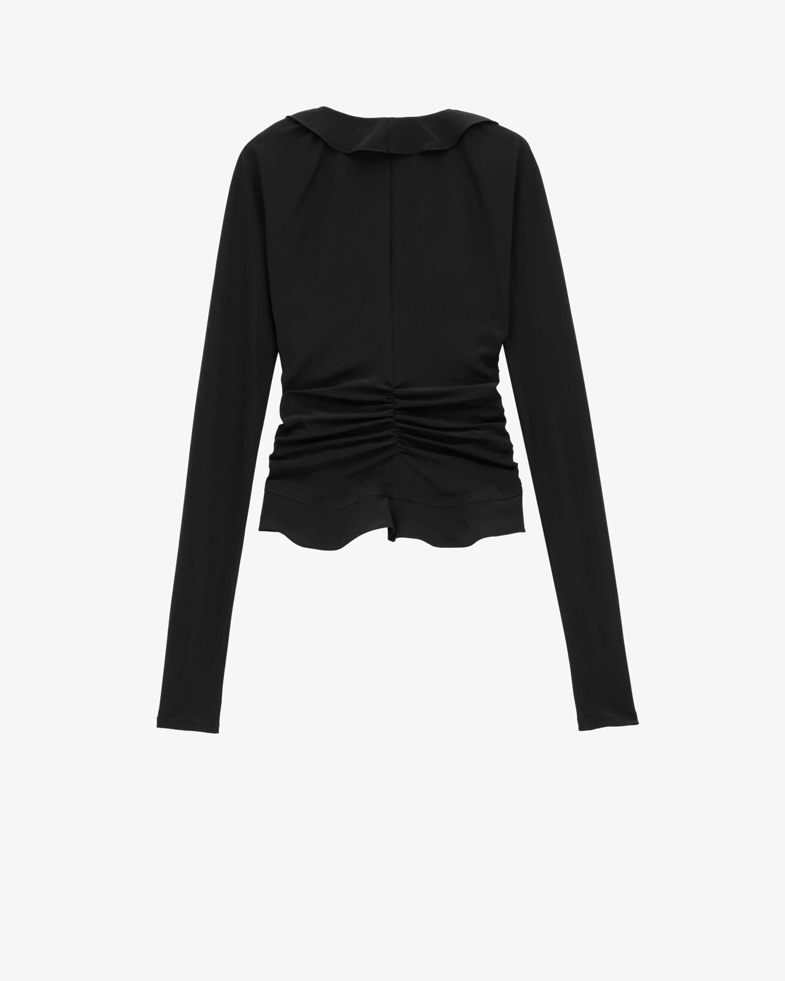 ruffled blouse in silk crepe de chine