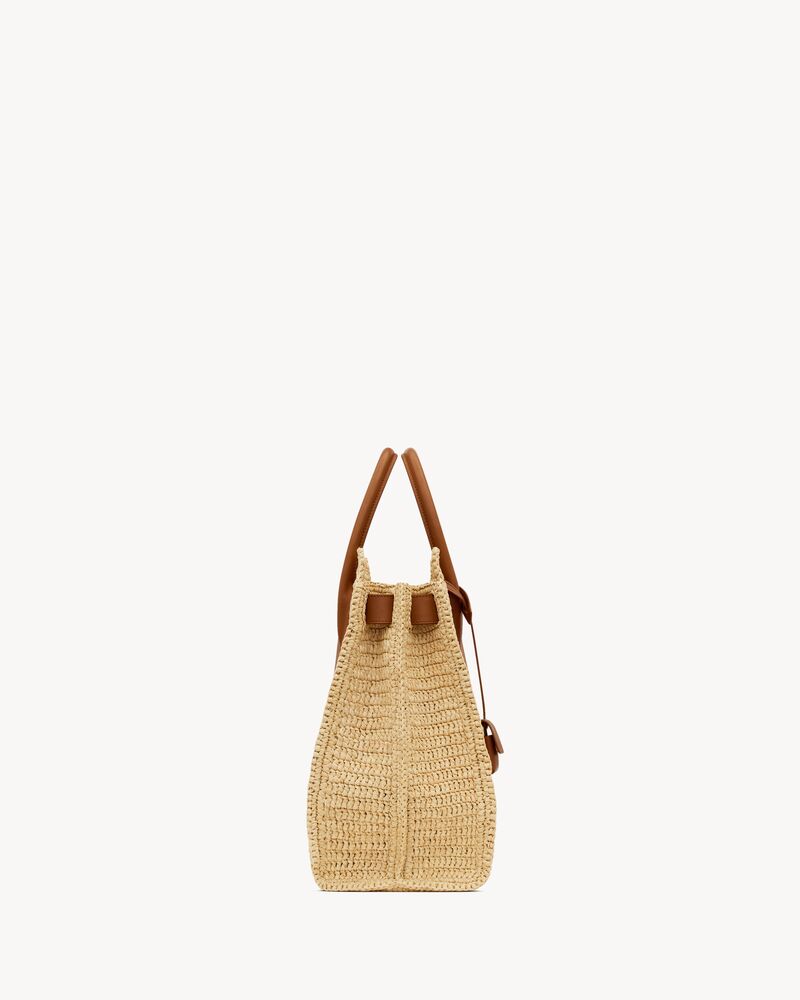 Sac de Jour flexible de rafia y piel - MEDIUM