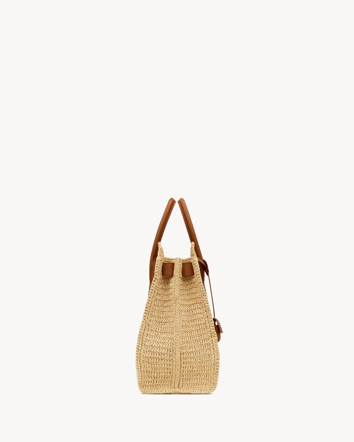 sac de jour supple in raffia and leather - medium