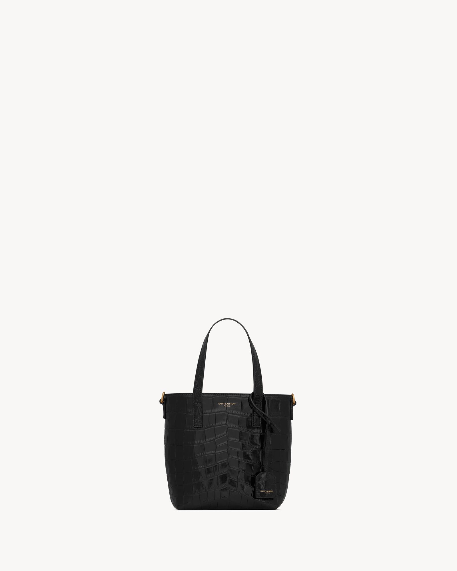 Mini toy shopping Saint Laurent IN CROCODILE-EMBOSSED LEATHER — 712367AAAOH1000