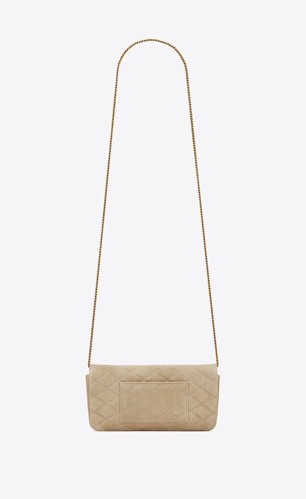 GABY chain phone holder in quilted suede | Saint Laurent | YSL.com