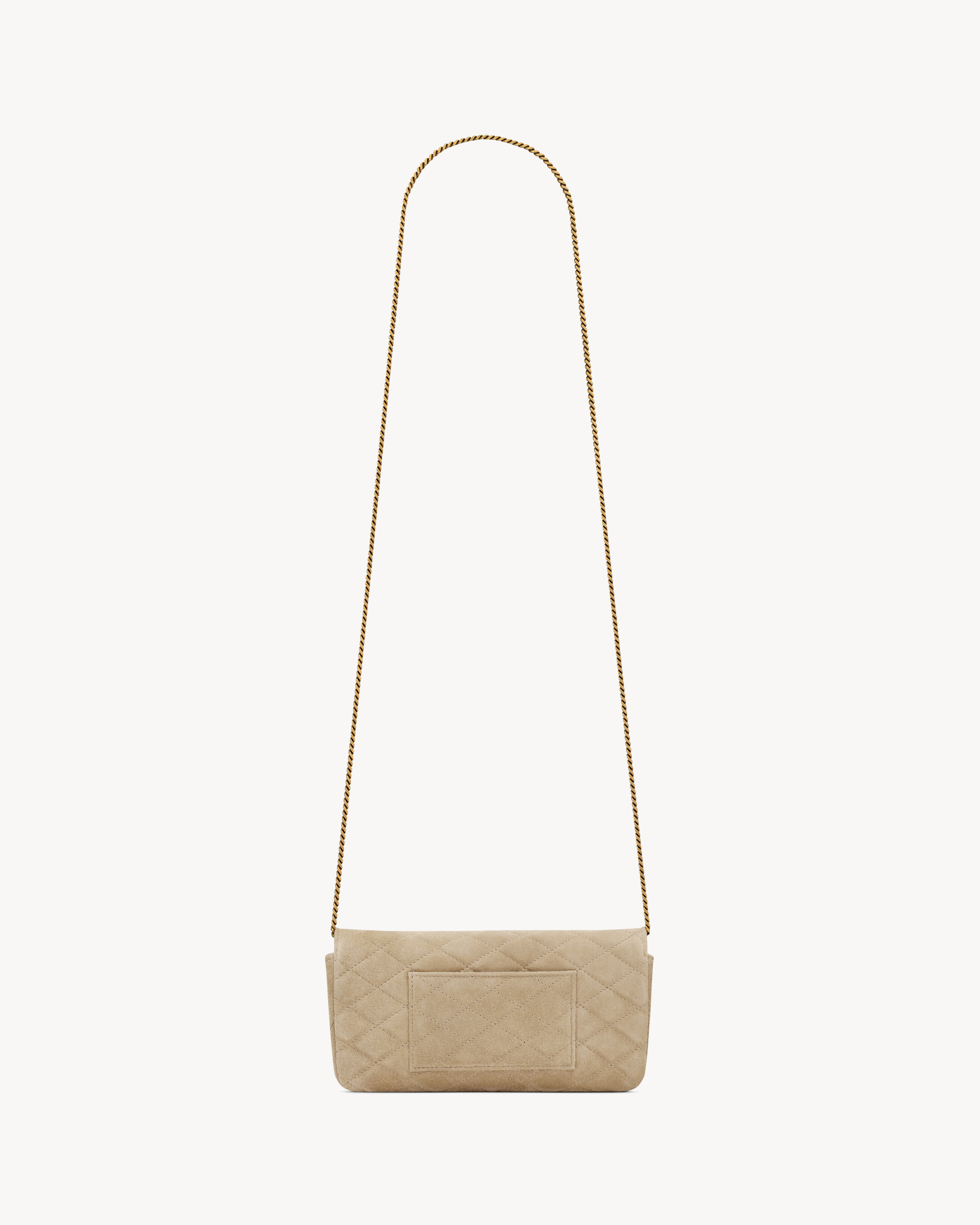 GABY chain phone holder in quilted suede