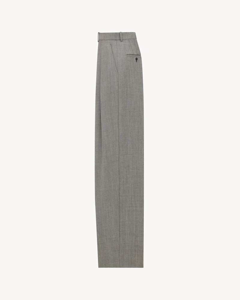 wide-leg pants in wool twill