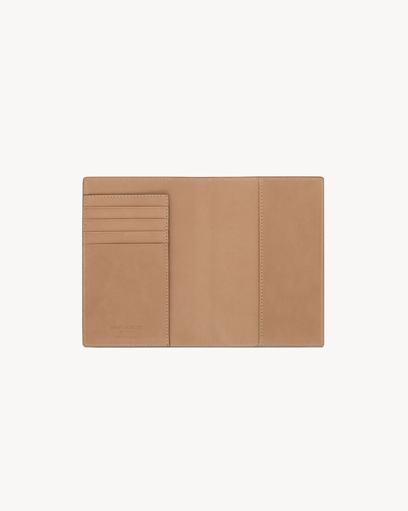 Funda para pasaporte Saint Laurent de piel de curtido vegetal