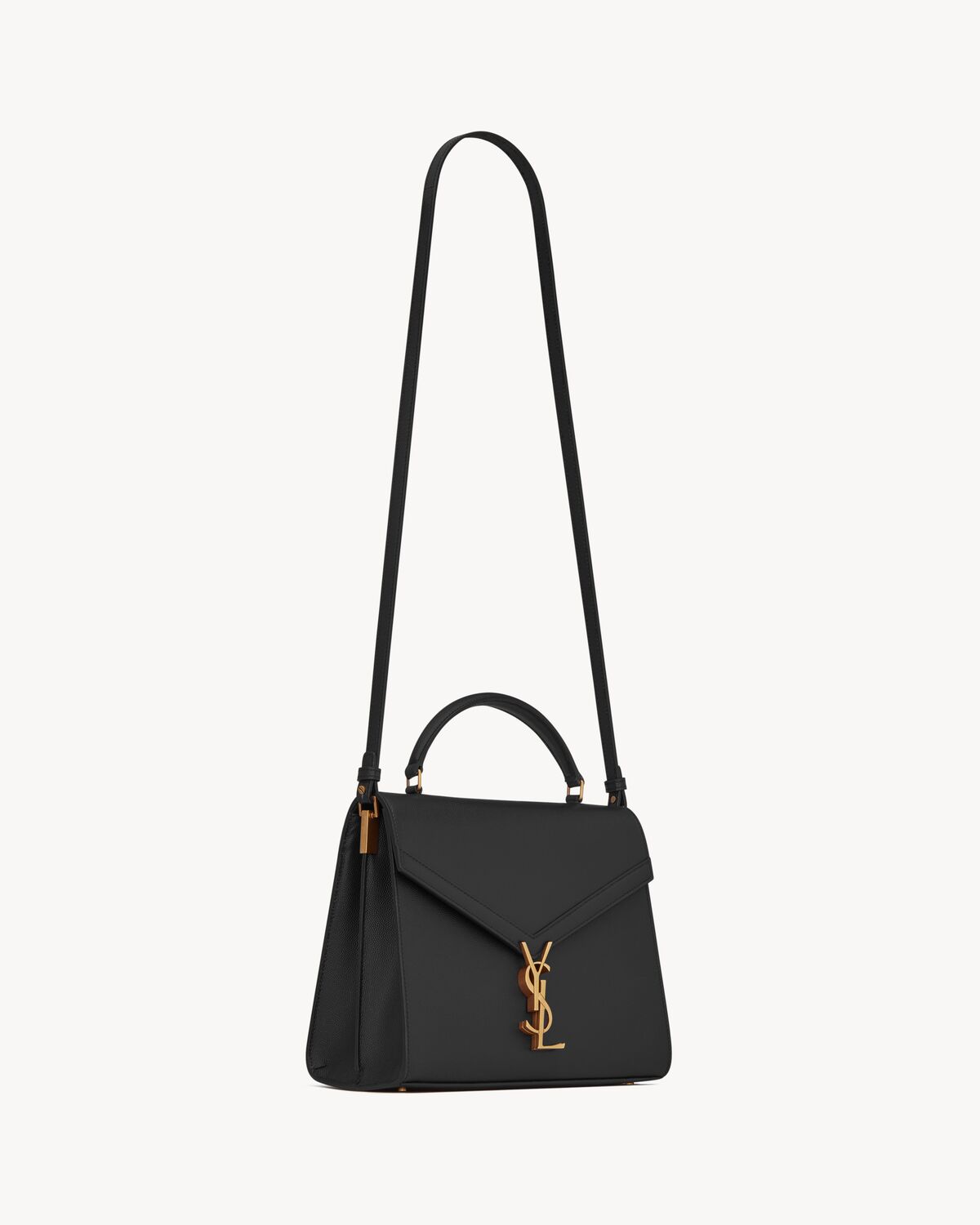 CASSANDRA Medium top handle bag in grain de poudre embossed leather