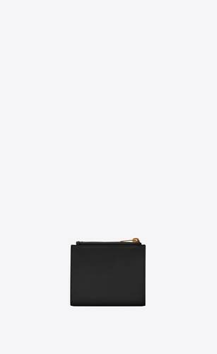 tiny cassandre bi-fold id wallet in grained leather