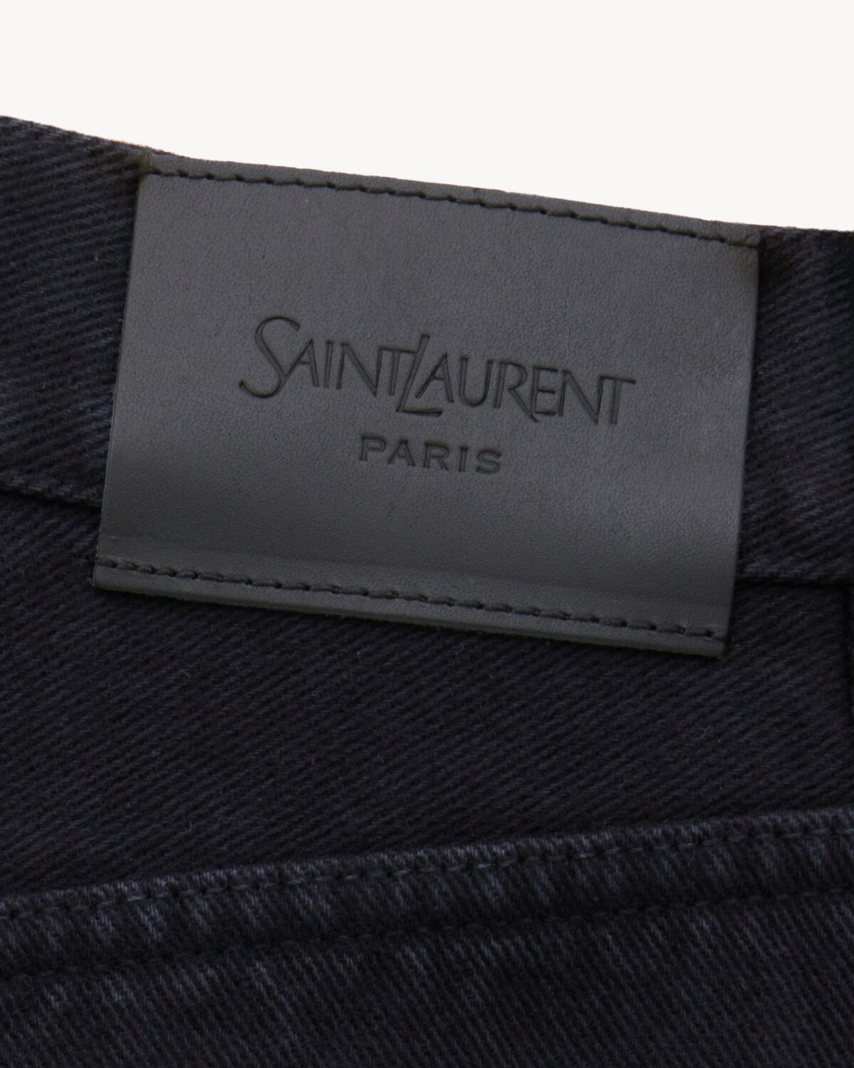 V-WAIST LONG BAGGY JEANS in midnight black denim