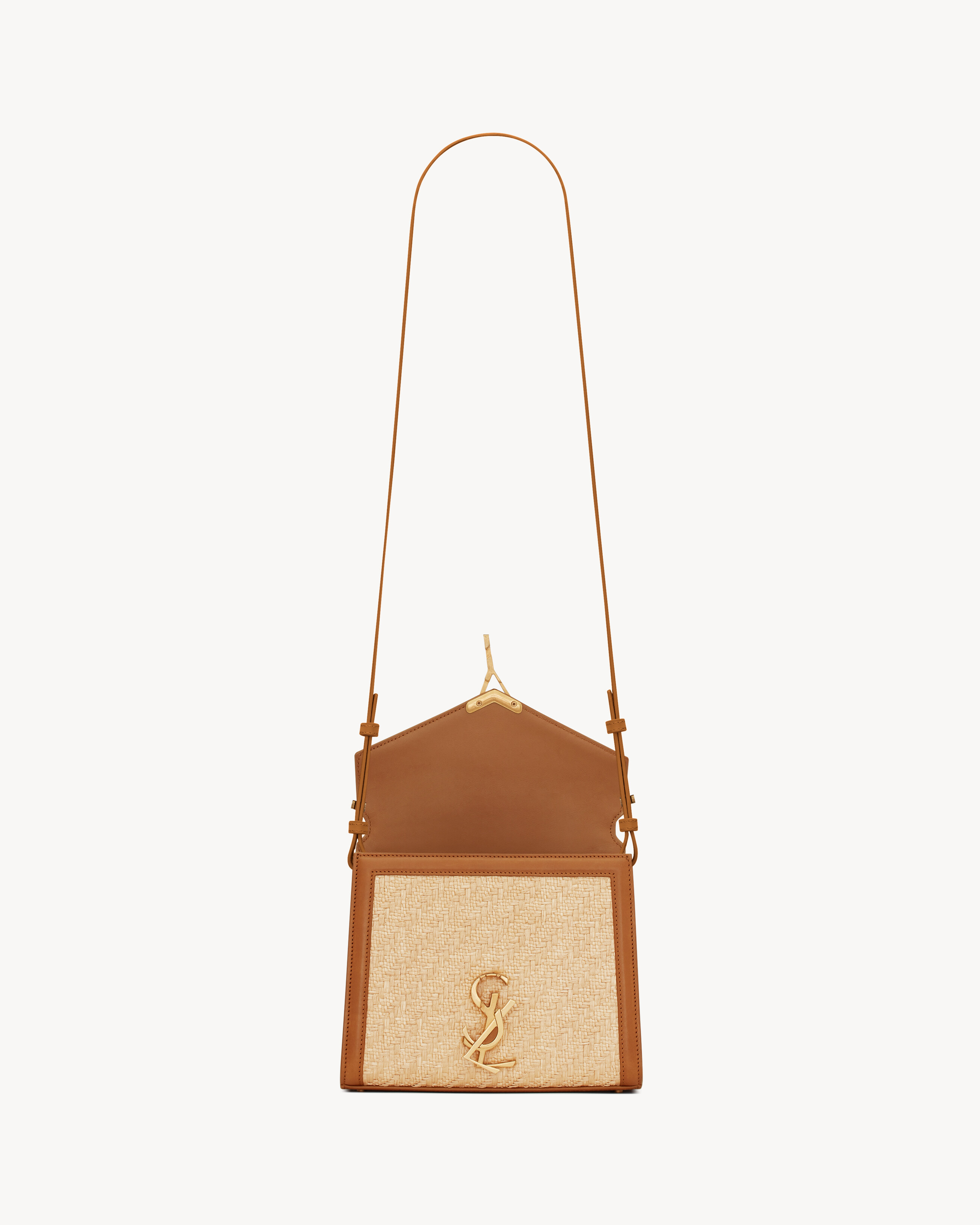 Borsa CASSANDRA mini in rafia e pelle conciata al vegetale con manico superiore