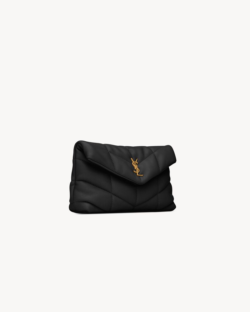 puffer small pouch in quilted lambskin