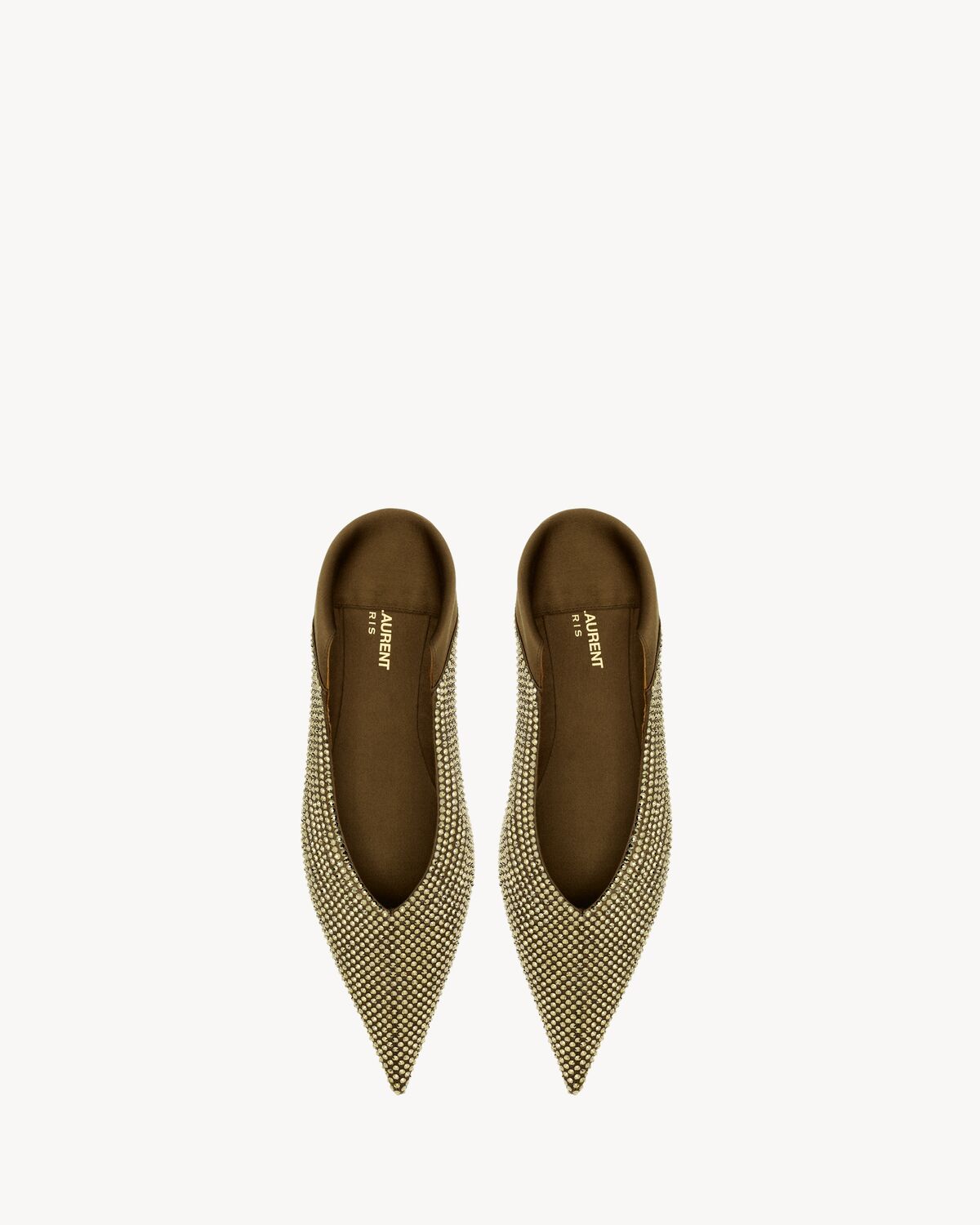 생로랑 새틴 크레이프와 라인스톤 소재의 NOUR 슬리퍼 7869009QN0A2464