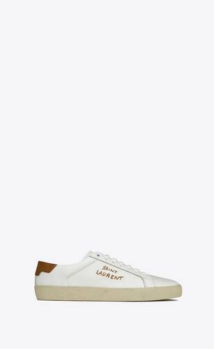 COURT CLASSIC SL/06 embroidered sneakers in smooth leather | Saint ...